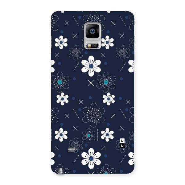 White Floral Shapes Back Case for Galaxy Note 4