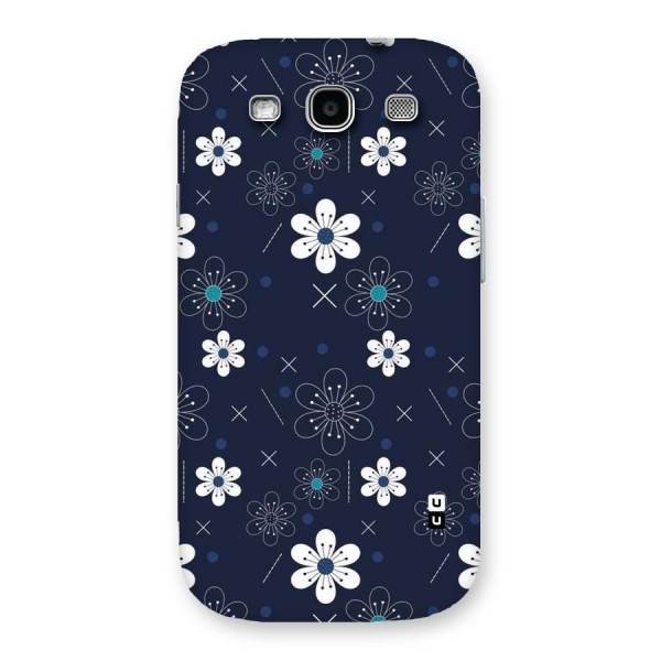 White Floral Shapes Back Case for Galaxy S3 Neo