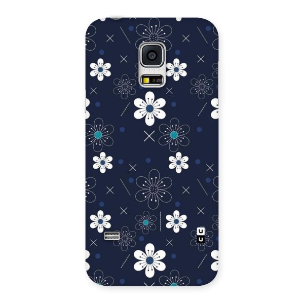 White Floral Shapes Back Case for Galaxy S5 Mini