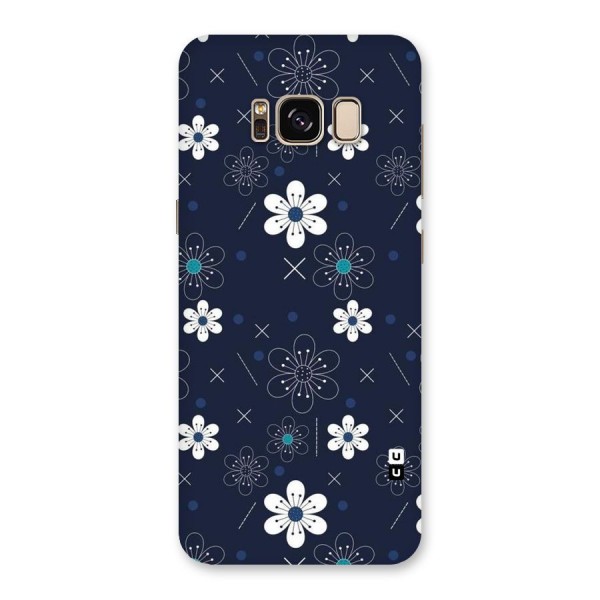 White Floral Shapes Back Case for Galaxy S8