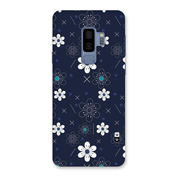 White Floral Shapes Back Case for Galaxy S9 Plus