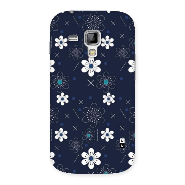 White Floral Shapes Back Case for Galaxy S Duos