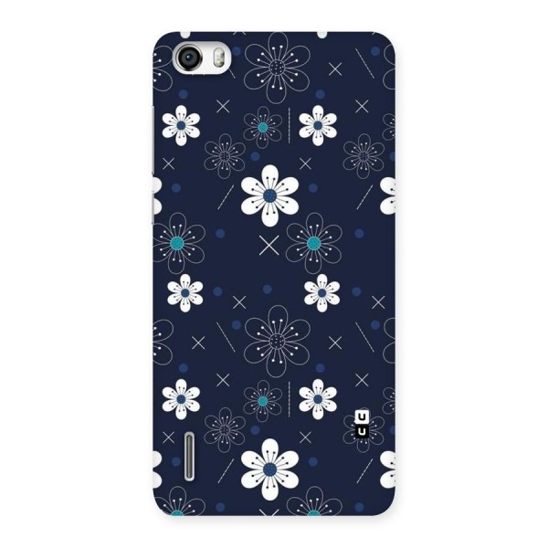 White Floral Shapes Back Case for Honor 6