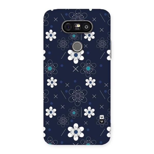 White Floral Shapes Back Case for LG G5