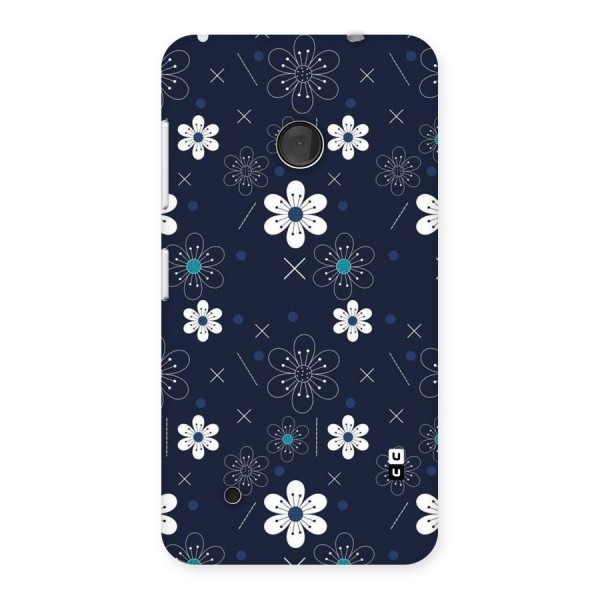 White Floral Shapes Back Case for Lumia 530