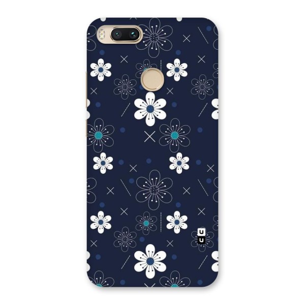 White Floral Shapes Back Case for Mi A1