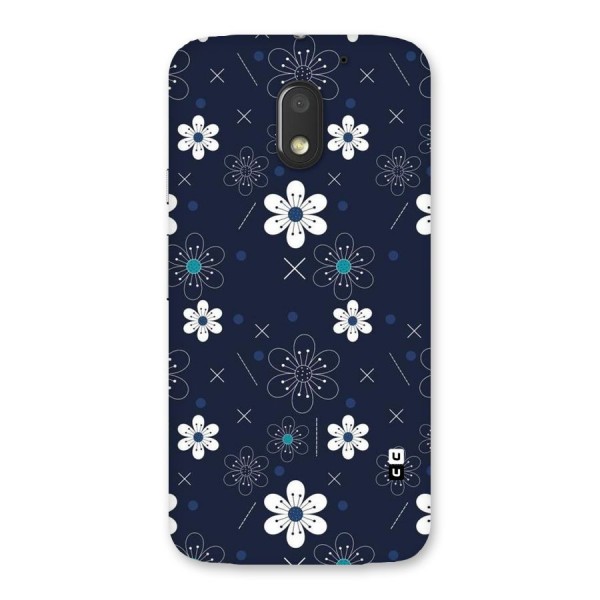 White Floral Shapes Back Case for Moto E3 Power