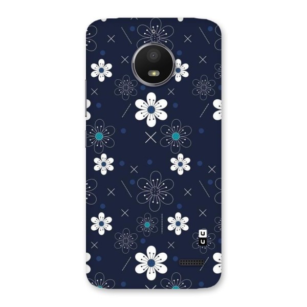 White Floral Shapes Back Case for Moto E4