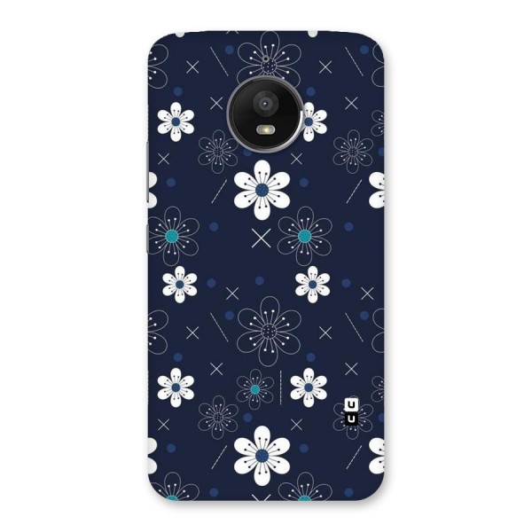 White Floral Shapes Back Case for Moto E4 Plus