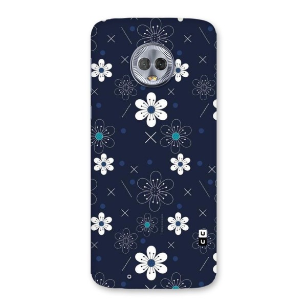 White Floral Shapes Back Case for Moto G6