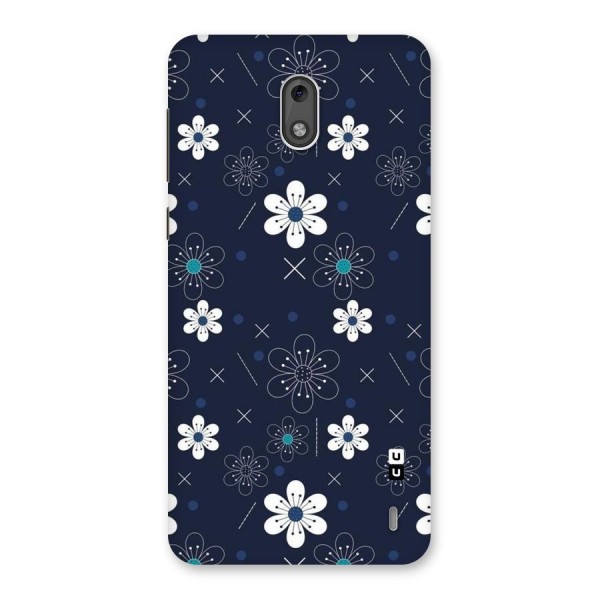 White Floral Shapes Back Case for Nokia 2