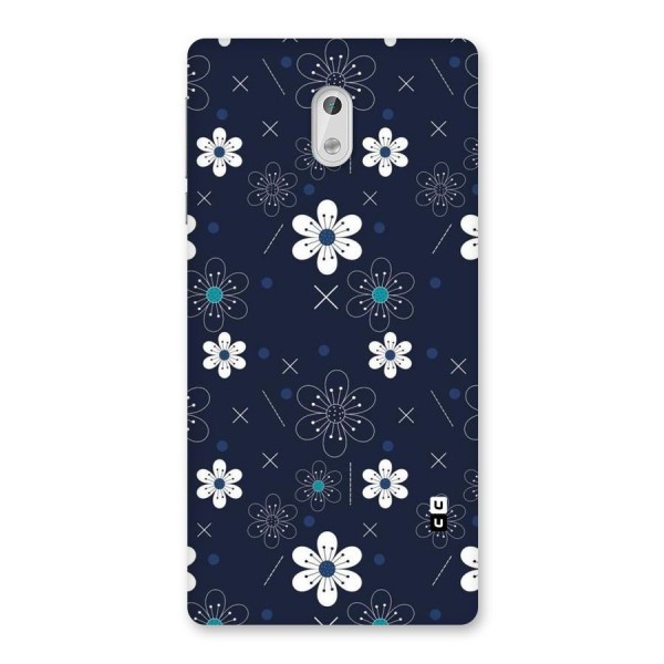 White Floral Shapes Back Case for Nokia 3