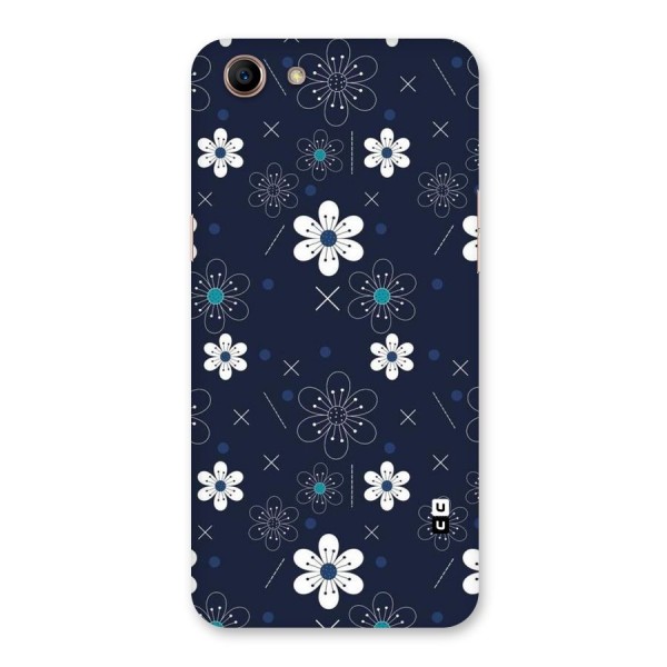 White Floral Shapes Back Case for Oppo A83 (2018)