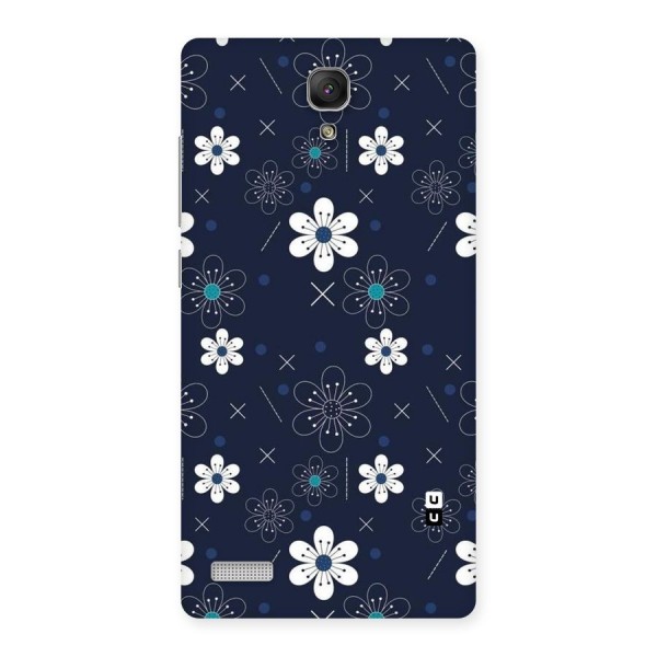 White Floral Shapes Back Case for Redmi Note