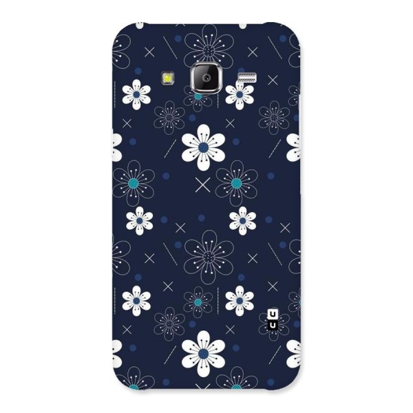 White Floral Shapes Back Case for Samsung Galaxy J5