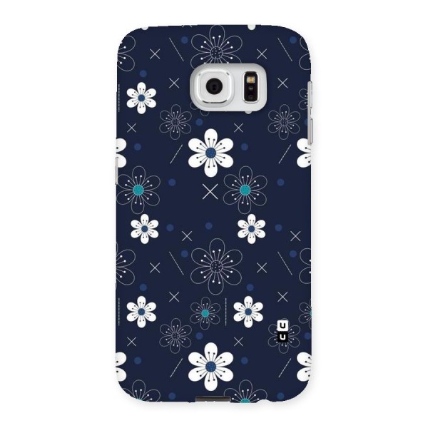 White Floral Shapes Back Case for Samsung Galaxy S6