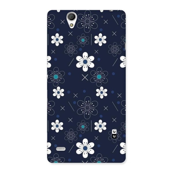 White Floral Shapes Back Case for Sony Xperia C4