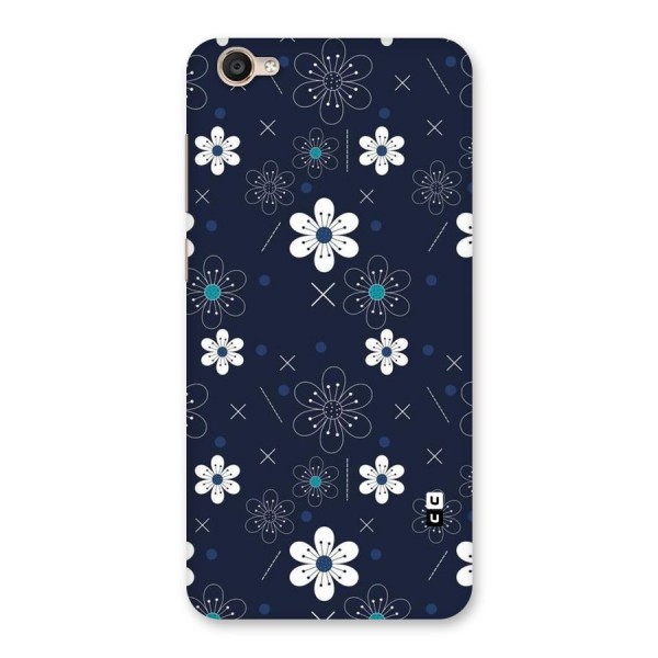 White Floral Shapes Back Case for Vivo Y55s