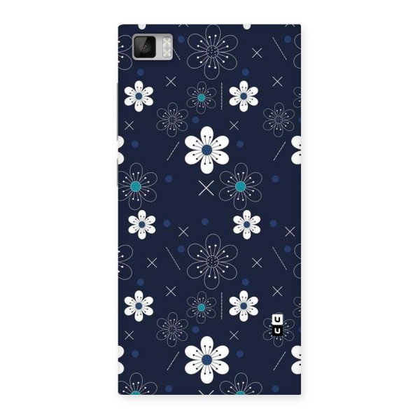 White Floral Shapes Back Case for Xiaomi Mi3