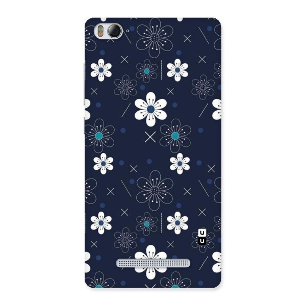 White Floral Shapes Back Case for Xiaomi Mi4i