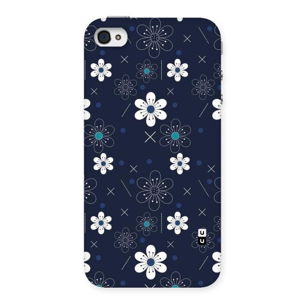 White Floral Shapes Back Case for iPhone 4 4s