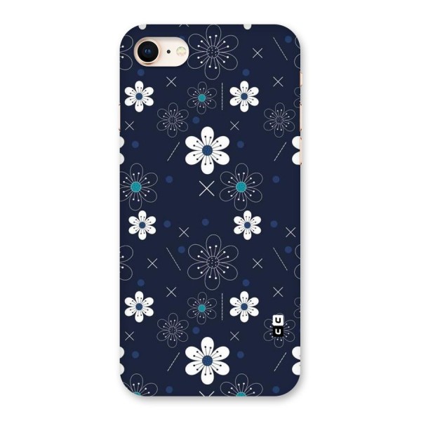 White Floral Shapes Back Case for iPhone 8