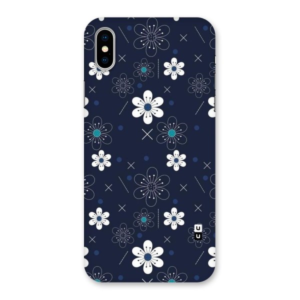 White Floral Shapes Back Case for iPhone X