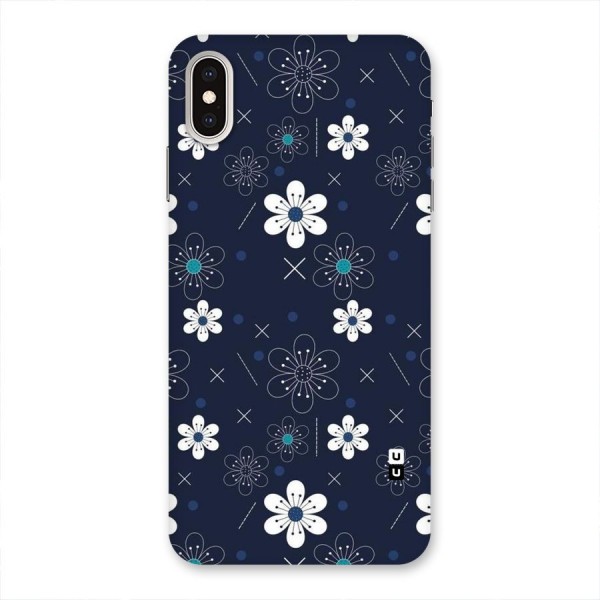 White Floral Shapes Back Case for iPhone XS Max