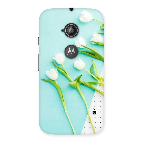 White Tulips Back Case for Moto E 2nd Gen