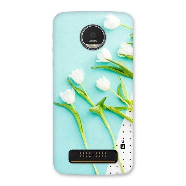 White Tulips Back Case for Moto Z Play