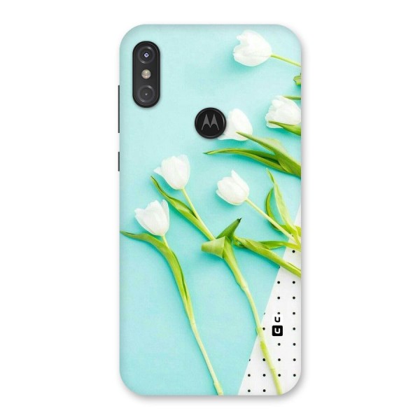 White Tulips Back Case for Motorola One Power