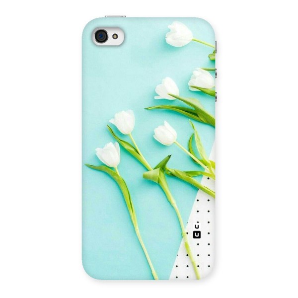 White Tulips Back Case for iPhone 4 4s