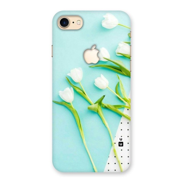 White Tulips Back Case for iPhone 7 Apple Cut