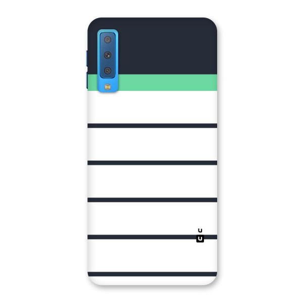 White and Simple Stripes Back Case for Galaxy A7 (2018)