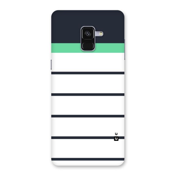 White and Simple Stripes Back Case for Galaxy A8 Plus