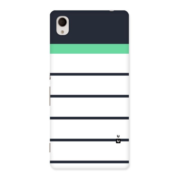 White and Simple Stripes Back Case for Xperia M4 Aqua