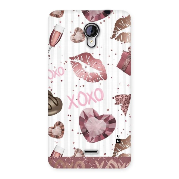 Wine Lip xoxo Back Case for Micromax Unite 2 A106