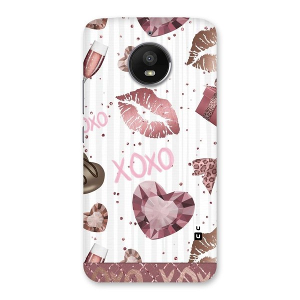 Wine Lip xoxo Back Case for Moto E4 Plus