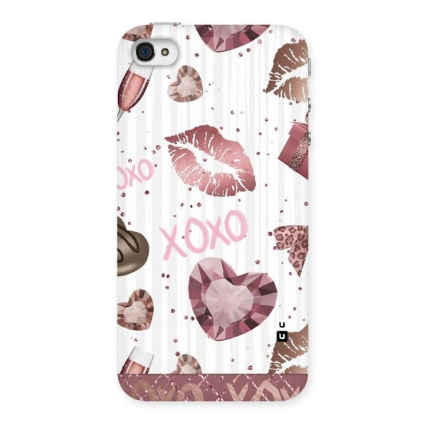 Wine Lip xoxo Back Case for iPhone 4 4s