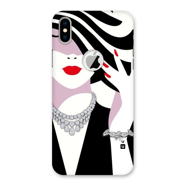 Women Beauty Back Case for iPhone XS Logo Cut