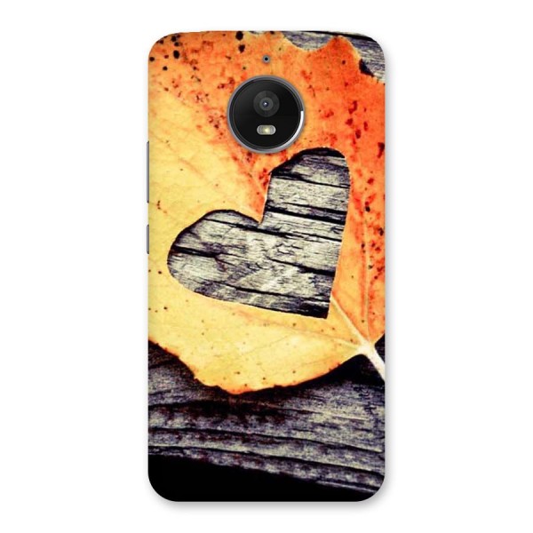 Wood Heart Leaf Back Case for Moto E4 Plus