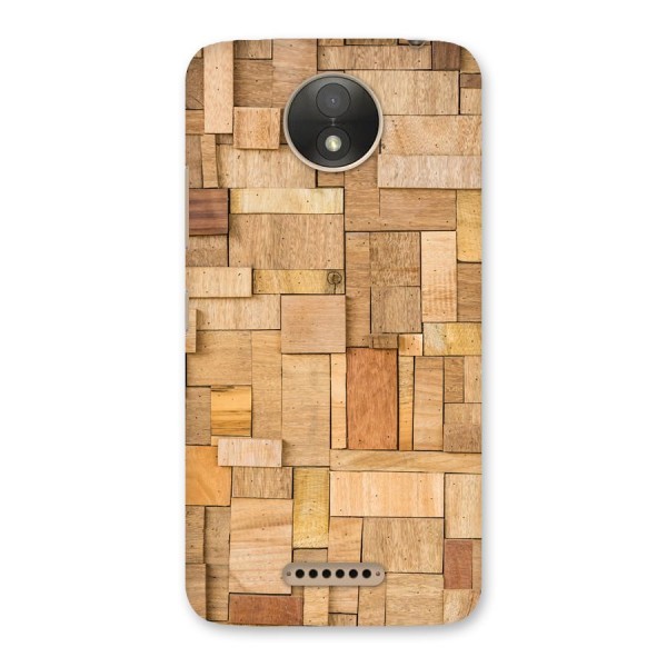 Wooden Blocks Back Case for Moto C Plus