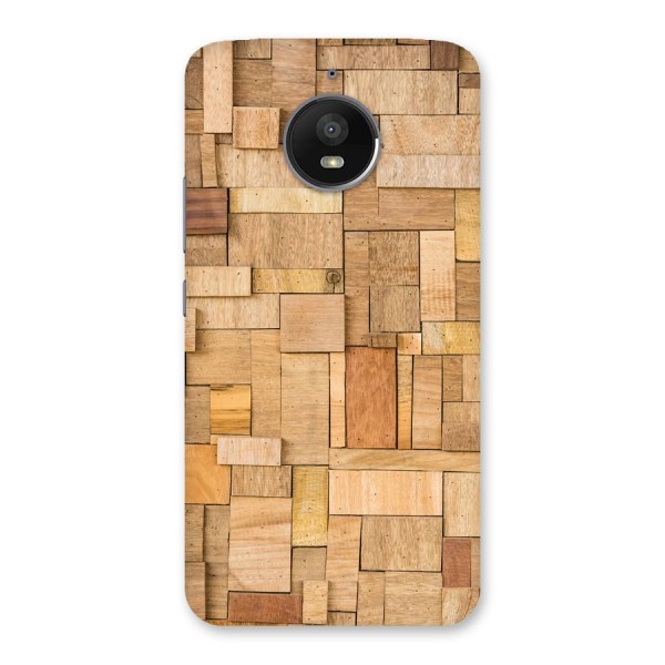 Wooden Blocks Back Case for Moto E4 Plus