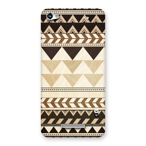 Wooden Printed Chevron Back Case for Micromax Hue 2