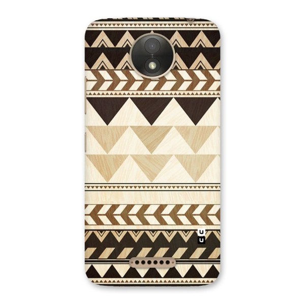 Wooden Printed Chevron Back Case for Moto C Plus