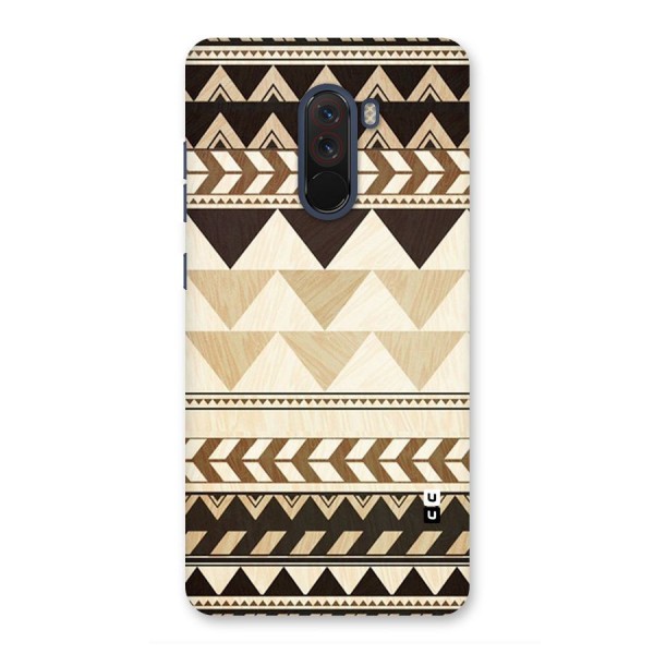 Wooden Printed Chevron Back Case for Poco F1