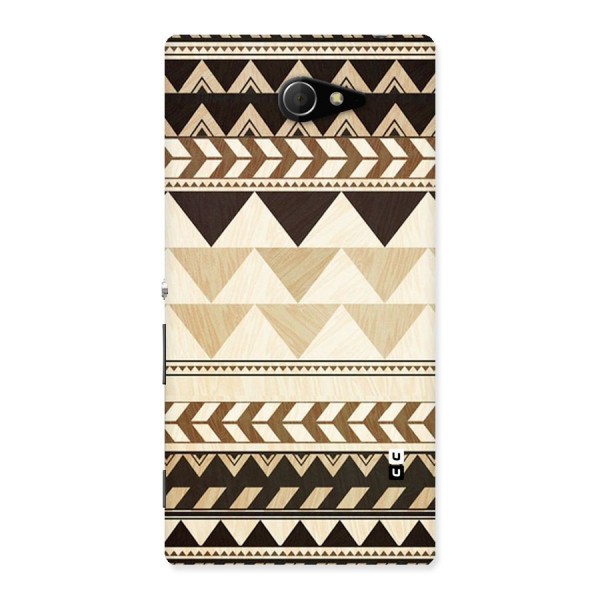 Wooden Printed Chevron Back Case for Sony Xperia M2