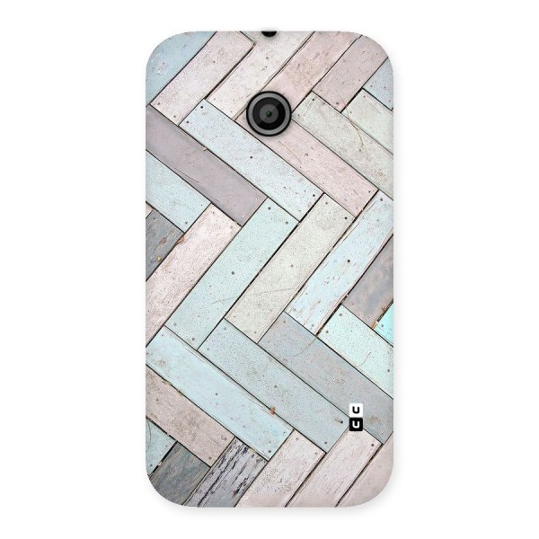 Wooden ZigZag Design Back Case for Moto E