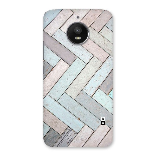 Wooden ZigZag Design Back Case for Moto E4 Plus