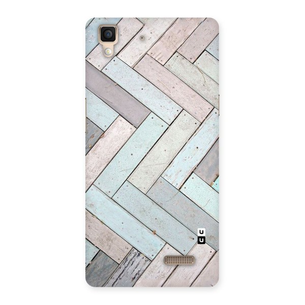 Wooden ZigZag Design Back Case for Oppo R7